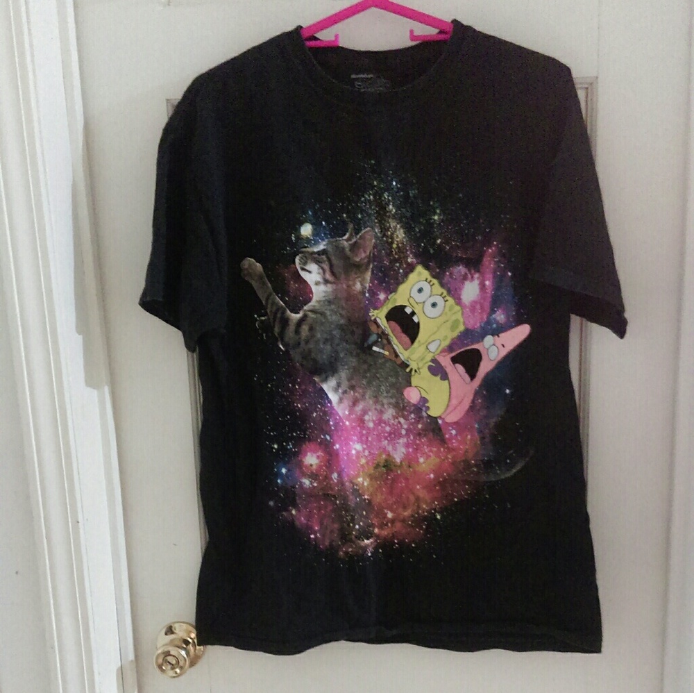 SOLD Spongebob Galaxy Cat t-shirt